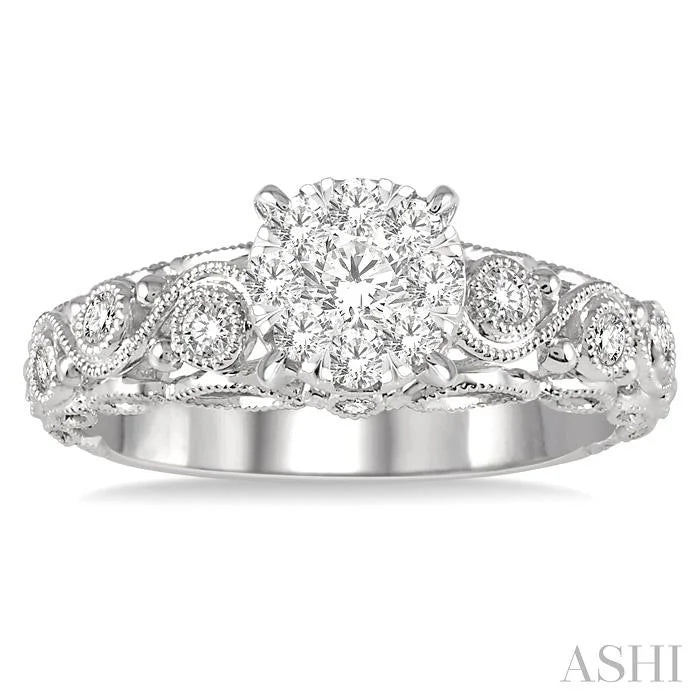 Round Shape Lovebright Diamond Engagement Ring