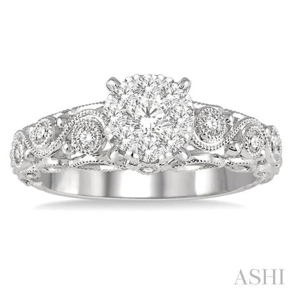 Round Shape Lovebright Diamond Engagement Ring