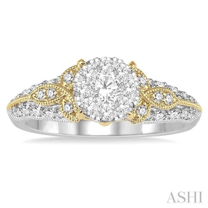 Round Shape Lovebright Diamond Engagement Ring