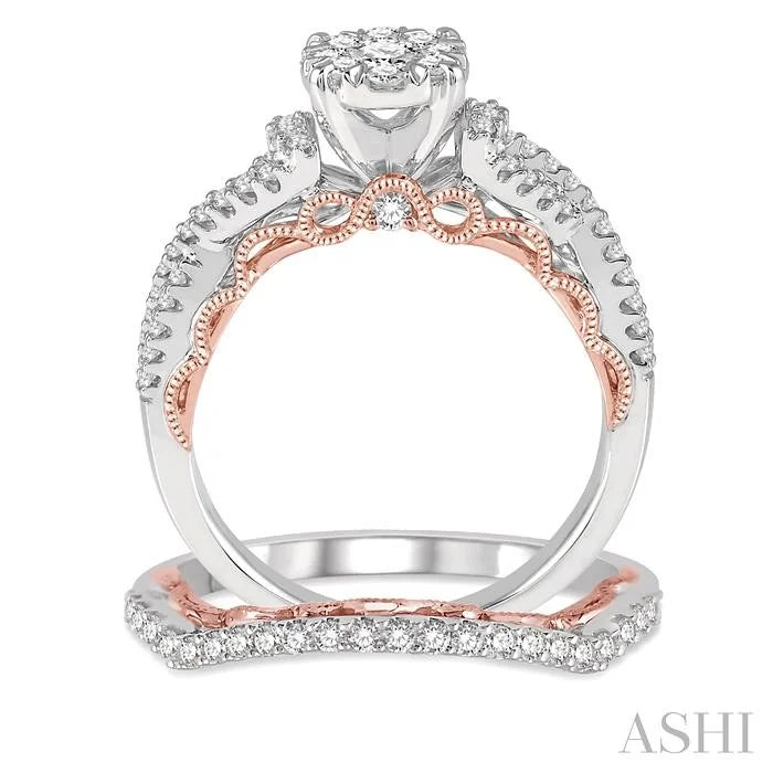 Round Shape Lovebright Diamond Wedding Set