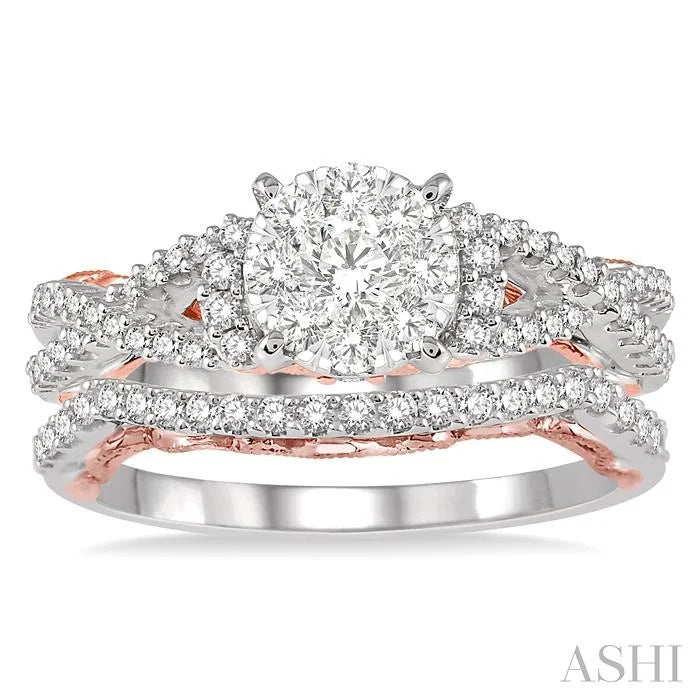 Round Shape Lovebright Diamond Wedding Set