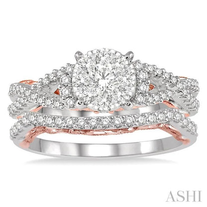 Round Shape Lovebright Diamond Wedding Set