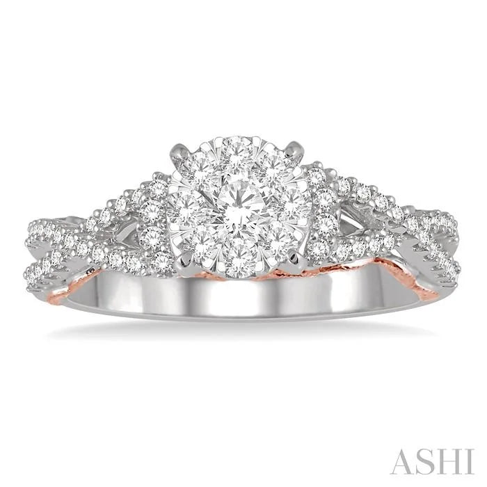 Round Shape Lovebright Diamond Engagement Ring