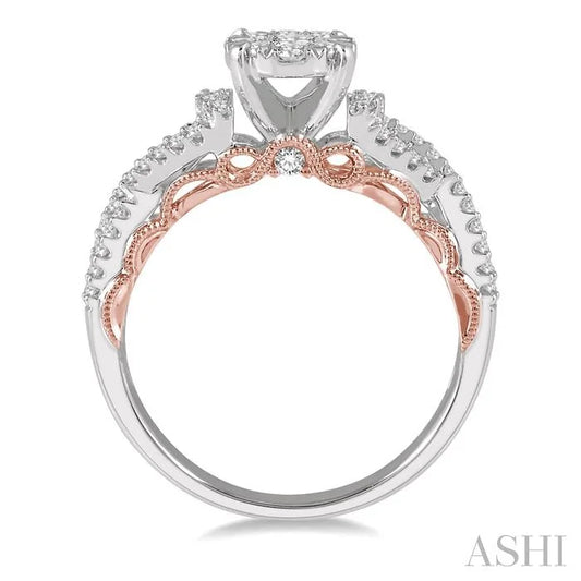 Round Shape Lovebright Diamond Engagement Ring