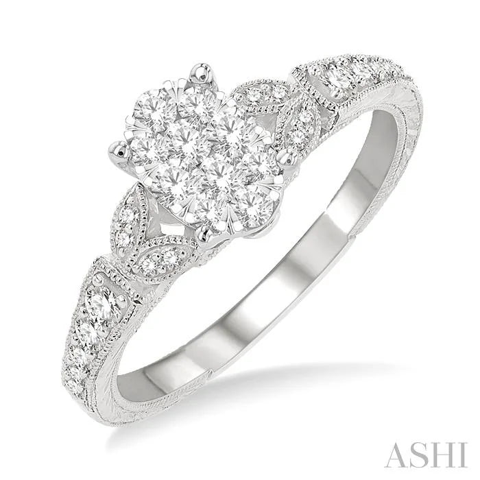 Oval Shape Lovebright Diamond Engagement Ring
