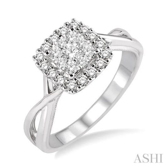 Cushion Shape Halo Lovebright Diamond Engagement Ring