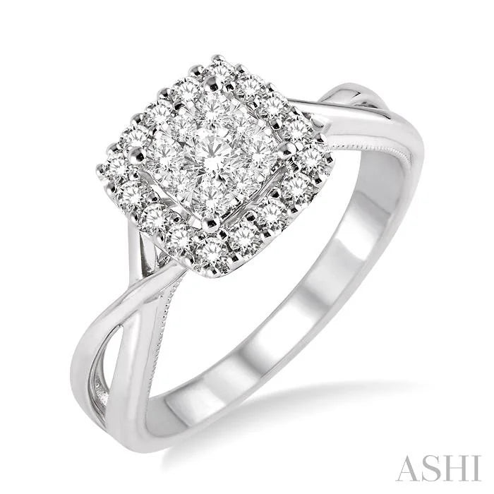 Cushion Shape Halo Lovebright Diamond Engagement Ring