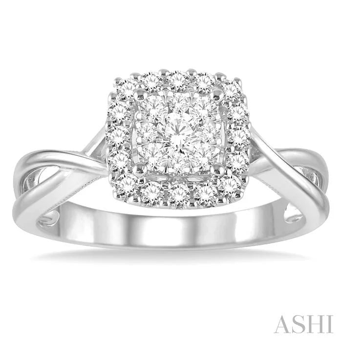 Cushion Shape Halo Lovebright Diamond Engagement Ring