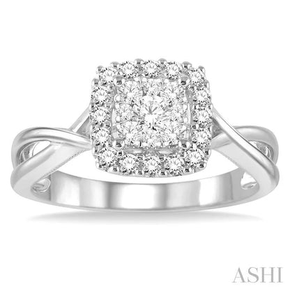 Cushion Shape Halo Lovebright Diamond Engagement Ring