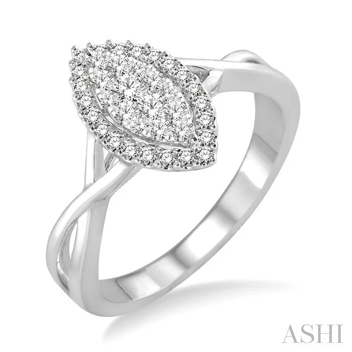 Marquise Shape Halo Lovebright Diamond Ring