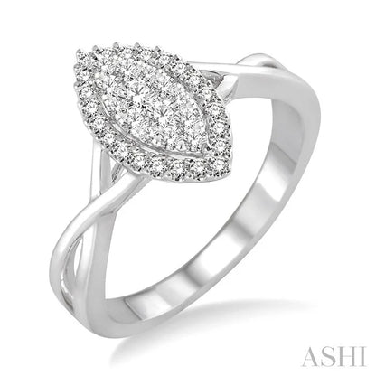 Marquise Shape Halo Lovebright Diamond Ring
