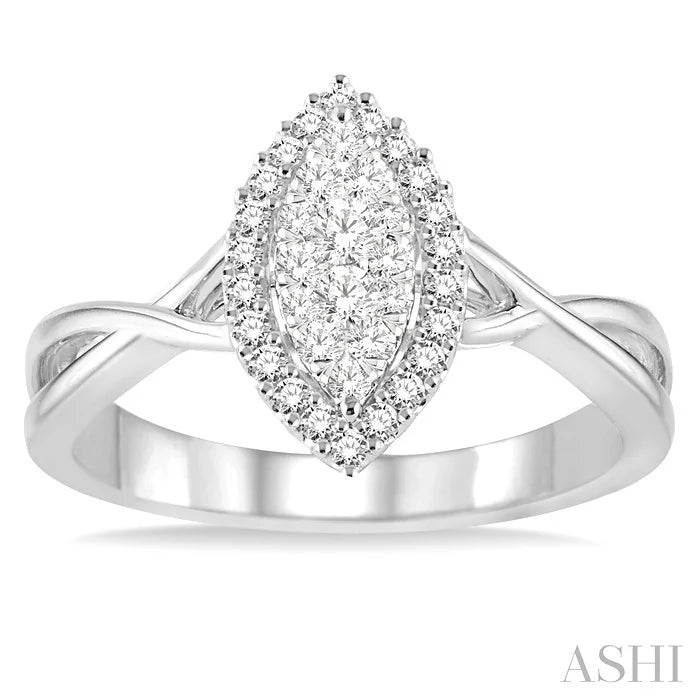 Marquise Shape Halo Lovebright Diamond Ring