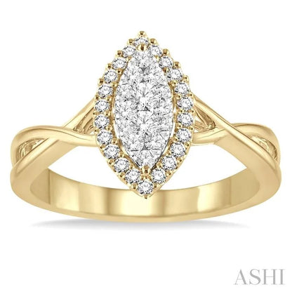 Marquise Shape Halo Lovebright Diamond Ring