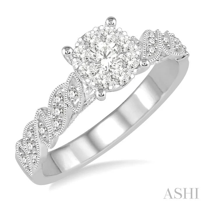 Round Shape Lovebright Diamond Engagement Ring