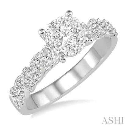 Round Shape Lovebright Diamond Engagement Ring