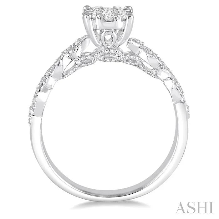 Round Shape Lovebright Diamond Engagement Ring