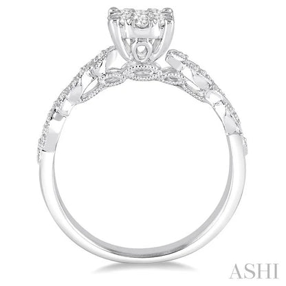 Round Shape Lovebright Diamond Engagement Ring