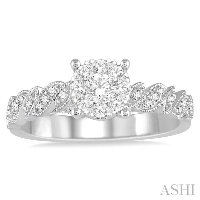 Round Shape Lovebright Diamond Engagement Ring