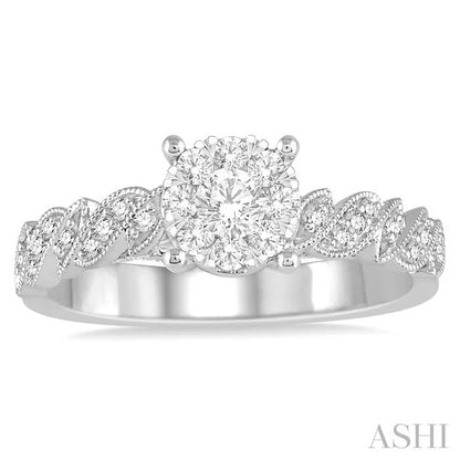 Round Shape Lovebright Diamond Engagement Ring