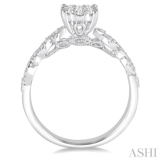 Round Shape Lovebright Diamond Engagement Ring