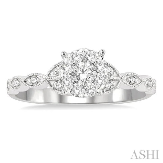 Round Shape Lovebright Diamond Engagement Ring