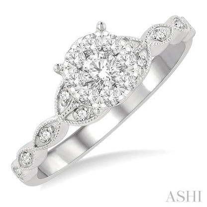 Round Shape Lovebright Diamond Engagement Ring