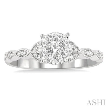 Round Shape Lovebright Diamond Engagement Ring