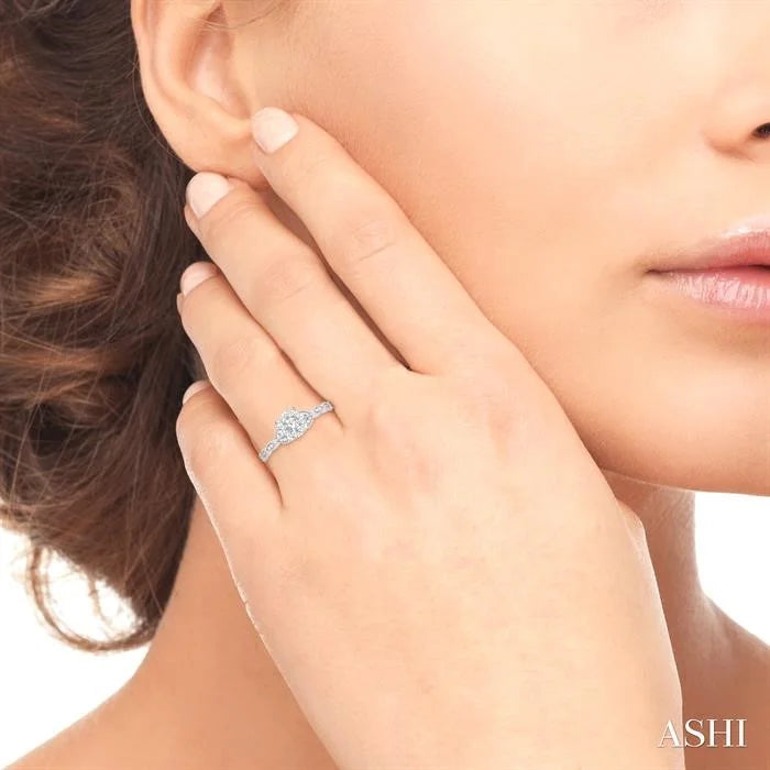 Round Shape Lovebright Diamond Engagement Ring