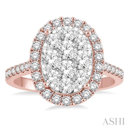 Oval Shape Halo Lovebright Essential Diamond Engagement Ring