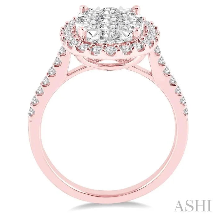 Oval Shape Halo Lovebright Essential Diamond Engagement Ring