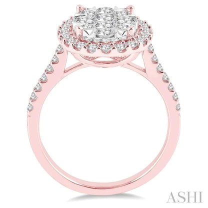Oval Shape Halo Lovebright Essential Diamond Engagement Ring