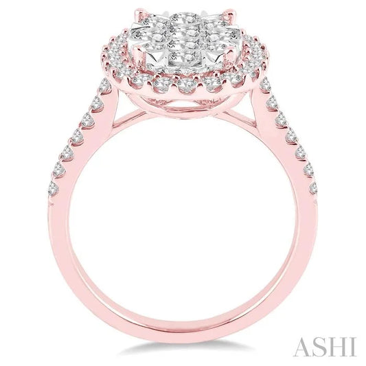 Oval Shape Halo Lovebright Essential Diamond Engagement Ring