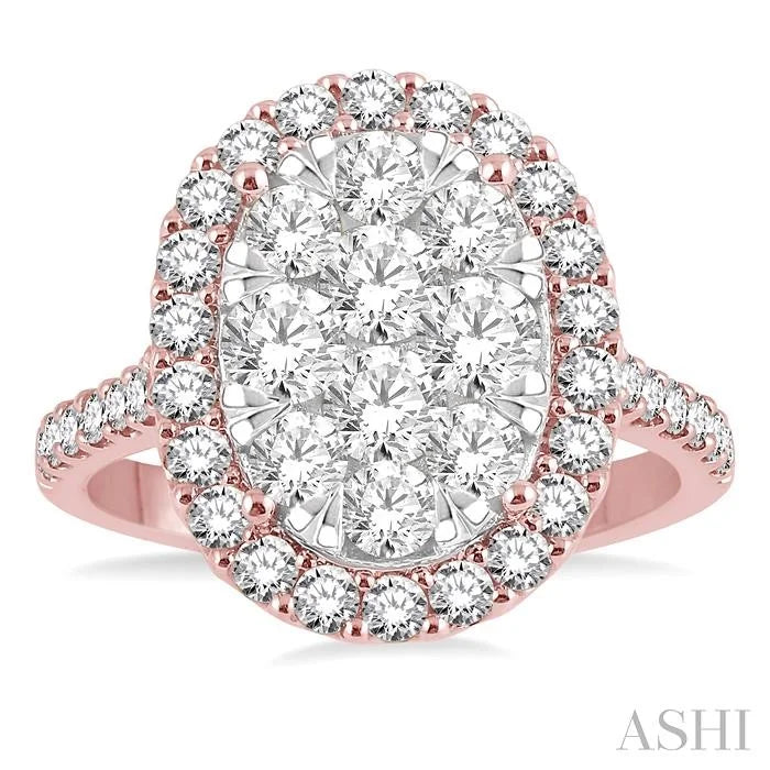 Oval Shape Halo Lovebright Essential Diamond Engagement Ring