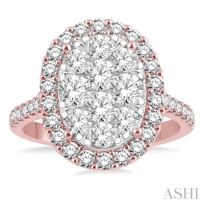 Oval Shape Halo Lovebright Essential Diamond Engagement Ring