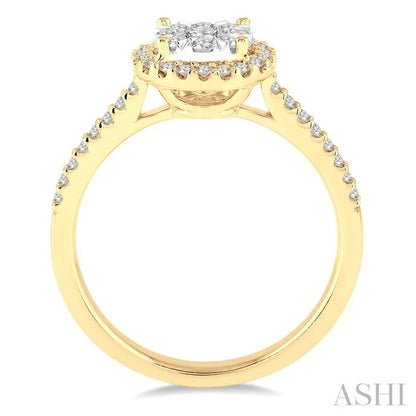 Round Shape Halo Lovebright Essential Diamond Engagement Ring