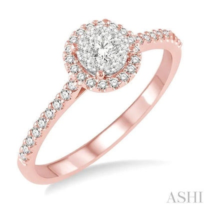 Round Shape Halo Lovebright Essential Diamond Engagement Ring