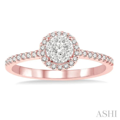 Round Shape Halo Lovebright Essential Diamond Engagement Ring