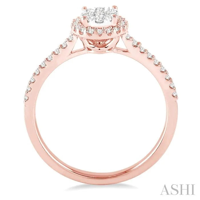Round Shape Halo Lovebright Essential Diamond Engagement Ring