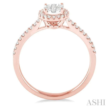 Round Shape Halo Lovebright Essential Diamond Engagement Ring