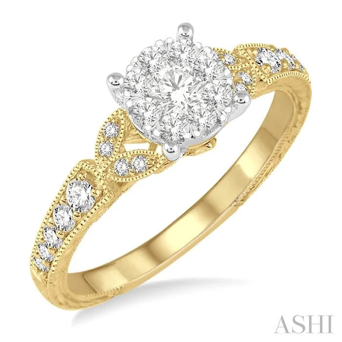 Round Shape Lovebright Diamond Engagement Ring