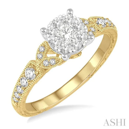 Round Shape Lovebright Diamond Engagement Ring