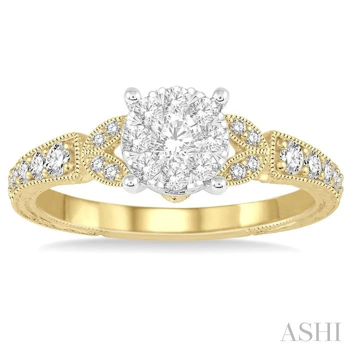 Round Shape Lovebright Diamond Engagement Ring