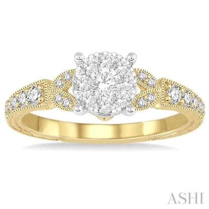 Round Shape Lovebright Diamond Engagement Ring
