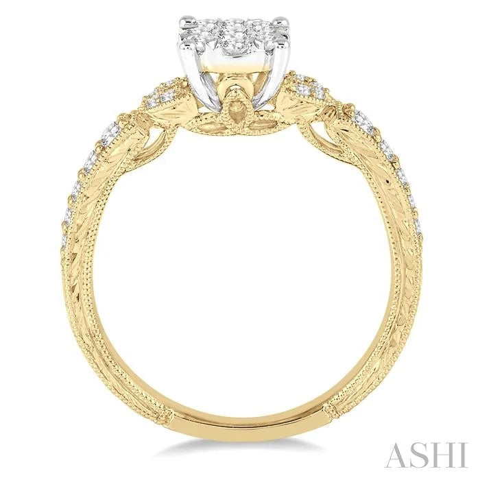 Round Shape Lovebright Diamond Engagement Ring