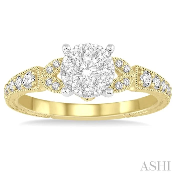 Round Shape Lovebright Diamond Engagement Ring