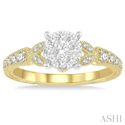 Round Shape Lovebright Diamond Engagement Ring
