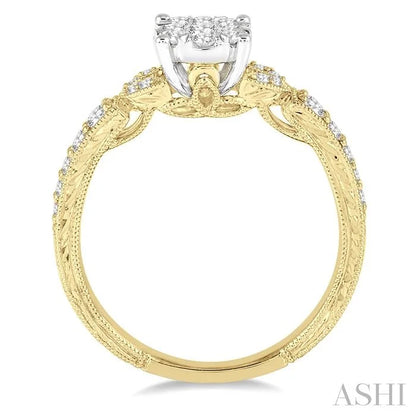 Round Shape Lovebright Diamond Engagement Ring