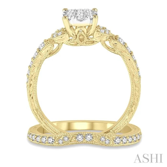 Round Shape Lovebright Diamond Wedding Set