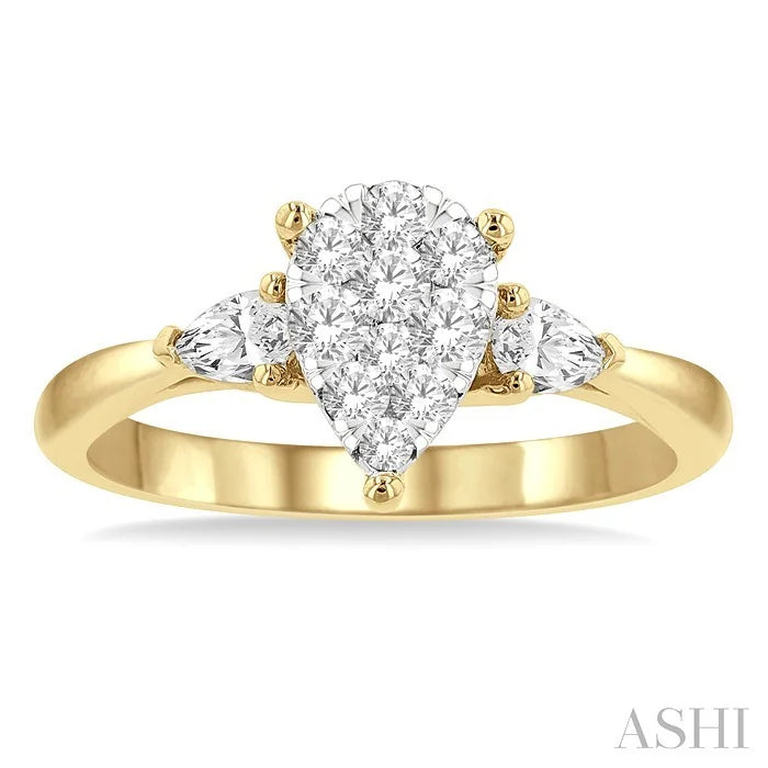 Pear Shape Lovebright Diamond Engagement Ring