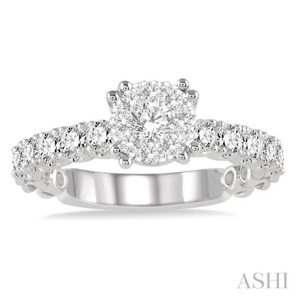 Round Shape Lovebright Diamond Engagement Ring